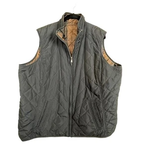 Lauren Ralph Lauren Size XXL Women's Reversible Quilted Vest Black Brown Plaid - Picture 1 of 11