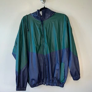 VINTAGE - Coleman PVC raincoat - camping jacket - large - blue green - Picture 1 of 6