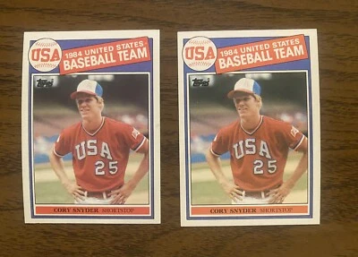 Lote de 2 CORY SNYDER Team USA 1985 TOPPS RC Foto 1 de 2