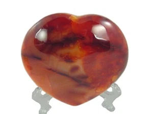 BUTW 90x84mm Natural Carnelian Puff Heart display decorator and stand 1078P - Picture 1 of 3