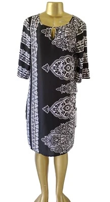 Vestido tribal boho manga 3/4 manga mediana NEW YORK & COMPANY para mujer talla mediana  Foto 1 de 4