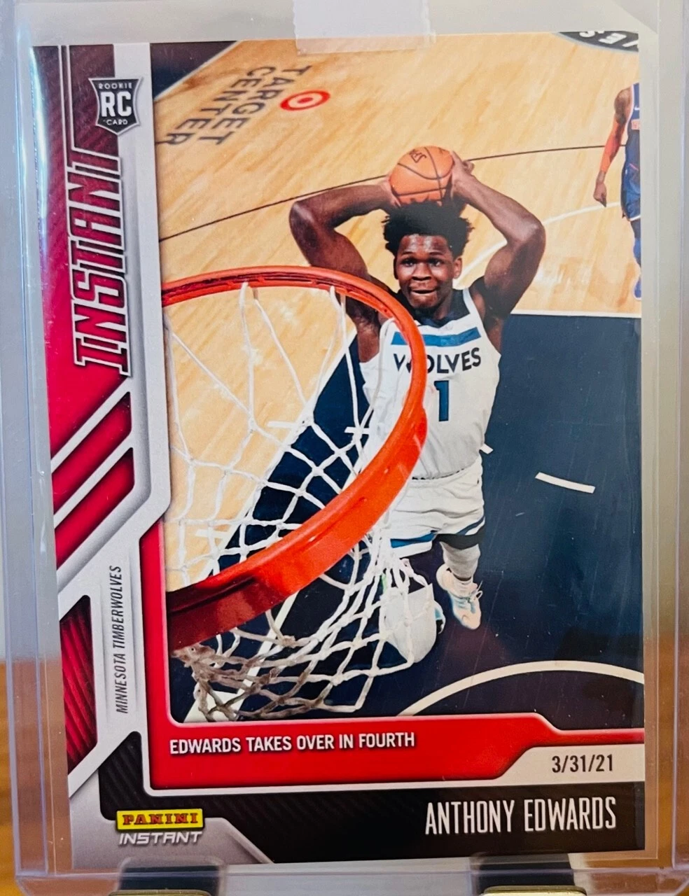 2020-21 Panini Instant - #132 Anthony Edwards (RC) Red border 1/649