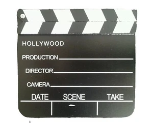 Geschenkidee Hollywood Filmklappe aus Holz 20cm x 18cm,Konkurs,New Neu Film - Bild 1 von 1