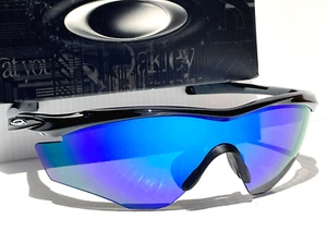 NEW OAKLEY M2 FRAME XL Shiny Black w POLARIZED Galaxy Blue Mirror Sunglass 9343 - Picture 1 of 12