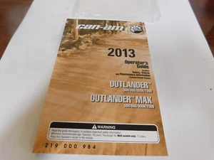 Can-Am 2013 Outlander & MAX, 500, 650, 800R, 1000  Operators Manual $44.91 - Bild 1 von 4