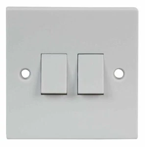 10x 2 Gang 2 Way Double Gang Light Switch 10A - 250V **UK Brand** High Quality - Picture 1 of 3