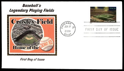 2001 Crosley Fields FDC Baseball's Legendary Playing Fields Colorano Silk Cachet - Image 1 of 2