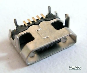 Connecteur à souder micro USB type B femelle / Female connector to solder - Foto 1 di 12