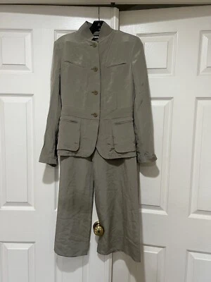 Traje/pantalón chaqueta Donna Karan para mujer color tostado seda. LEER DESCRIPCIÓN Foto 1 de 4