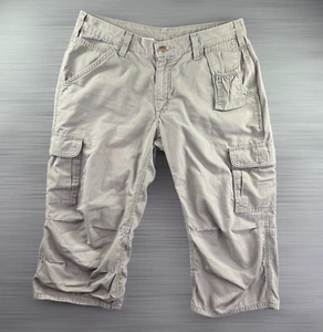 Pantalone Carhartt Donna 10 Beige Capri Crop Force Relaxed Ripstop Media Cargo Usato in ottime condizioni - Foto 1 di 14