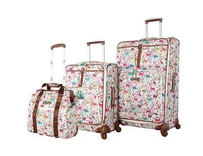 Juego de maletas giratorias lado blando Lily Bloom equipaje 3 piezas colección (jirafa... Foto 1 de 4