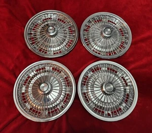 4 1967 Chevy Spoke Hubcaps Chevelle Wire Wheel Covers 1968 1969 1970 1971 1972 - Picture 1 of 1
