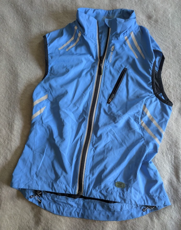 SUGOI Windbreaker Cycling Vest Small Light Blue Gray Black - Image 1 of 4
