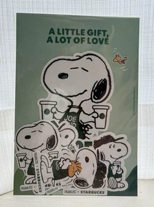 Snoopy Starbucks stickers 4 of Set Starbucks JAPAN New - Picture 1 of 4