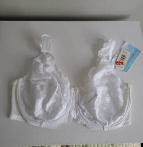 Vintage Body Statements White Lace Unlined Underwire Bra Sz 36DD - Picture 1 of 7