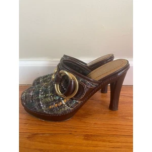 Coach Claude tweed mules size 7 - Picture 1 of 9