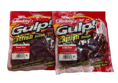Masa de bagre Berkley Gulp 5 oz - Paquete de 2 - Sábalo sangriento - Pepitas de bagre Foto 1 de 2