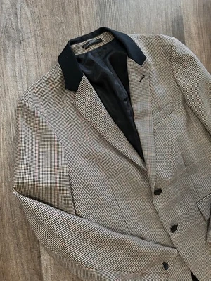 Rag Bone Moon British wool beige black houndstooth blazer sport coat jacket 40 - Image 1 of 4