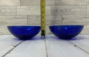Pair Of Small Cobalt Blue Cereal Bowls 5.5 Inches - Picture 1 of 7