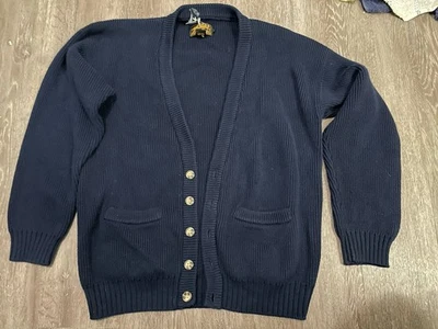 Cárdigan Suéter Abuelo Azul Eddie Bauer De Colección Hombres Talla L 100% Algodón Tejido con Cable Foto 1 de 4