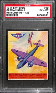 1941 SKY BIRDS #10 GERMAN STUKA HENSCHEF HS-123 PSA 6 EX-MT 20084031 - Picture 1 of 2