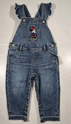 Mono vaquero Gap X Disney Minnie Mouse niño pequeño talla 2 años bordado con volantes Foto 1 de 4