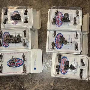 Lotto di 6 American Pewter Collection International Resources Inc. con scatole 1992 - Foto 1 di 13