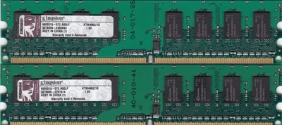 2GB 2x1GB PC2-5300 KINGSTON KTM4982/1G DDR2-667 QIMONDA CHIPS Desktop Memory Kit - Image 1 of 2