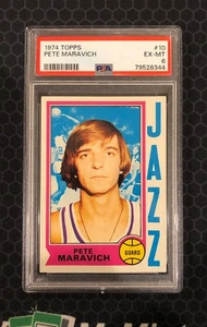 🏀 1974 Topps Basketball #10 - Pete Maravich - PSA 6 - New Orleans Jazz 🏀 - Bild 1 von 2