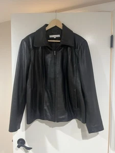 Chaqueta Wilsons Cuero Genuino 100% Cuero Suave Negra Cremallera Para Mujer XXL - Imagen 1 de 6