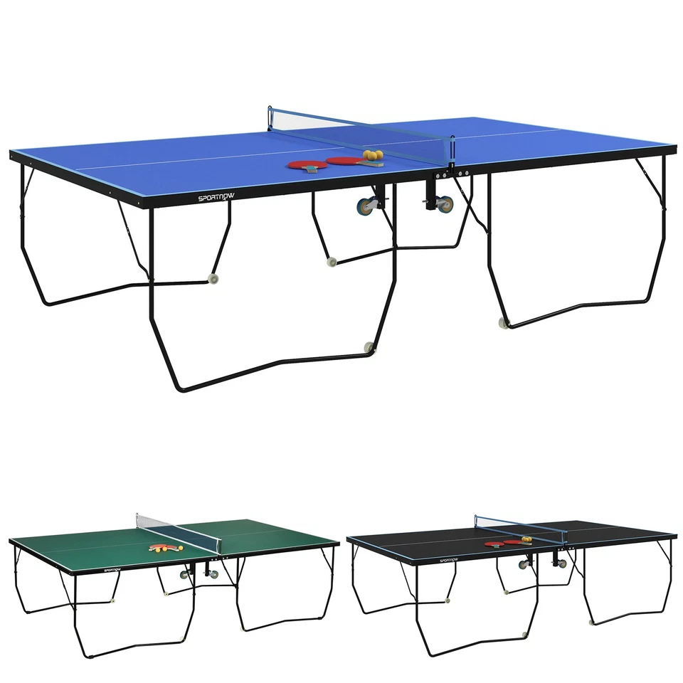Tischtennistisch Klappbar, Tischtennisplatte mit Rollen Tischtennisspiel-Set - Bild 1 von 4
