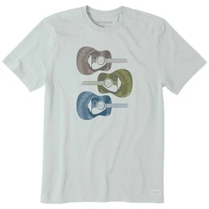 Life is Good 139188 - Men's Tie Dye Guitars Short Sleeve Tee - Fog Gray - Picture 1 of 3