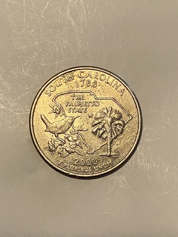 2000-P South Carolina 1788,"Stinger Tail" Error Washington Quarter Cover