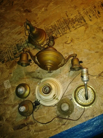 Vintage 1920s Copper Brass?  pan style ceiling fixtures & Free Stuff MAKE OFFER Cover