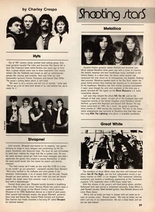 PÁGINA PINUP REVISTA METALLICA AÑOS 80 Metralla ESTRELLAS FUGACES Gran Blanco - Imagen 1 de 1