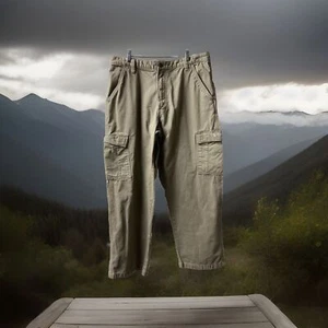 Wrangler Canvas Hose Relaxed Fit Herren Khaki Cargo 36 x 29 Hellbraun Baumwolle Arbeit - Bild 1 von 6