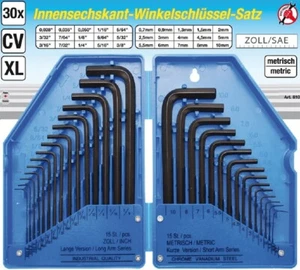 BGS DIY Winkelschlüssel-satz Punta Viti Testa / Metrico Esagonale 30-tlg. – 81 - Foto 1 di 2