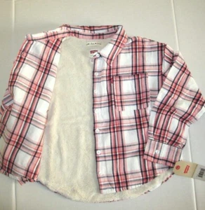 Levi's Girls (Big Kid) Long Sleeve Sherpa Lined Flannel Shirt Top Plaid XL $60 - Picture 1 of 10