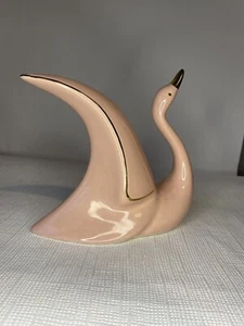 Mid Century Modern Swan Figurine With Gold Beak And Detailing - Picture 1 of 4