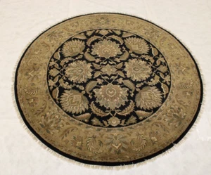 8'7" x 8'7" ft. Indo Agra Vegetable Dye Hand Knotted Oriental Round Rug - Picture 1 of 8