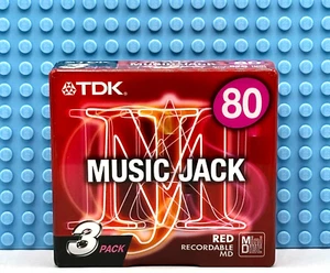 MD        TDK  MUSIC JACK MJ  80  3 PACK  RED  BLANK MINI DISCS  (3) (SEALED) - Picture 1 of 4