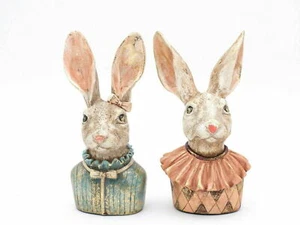 Popiersie królika Króliki wielkanocne Vintage Shabby Wielkanoc Figurka królika Rzeźba królika - Zdjęcie 1 z 49