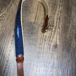 Leather Man Ltd. Fish belt SZ 20 Toddler Little Boys Belt Canvas Leather - Picture 1 of 4