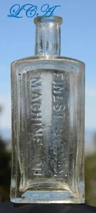 RARO temprano MEJOR MÁQUINA DE COSER ACEITE CRUDO ANTIGUO BOTELLA GRUESA PESADA - Imagen 1 de 6
