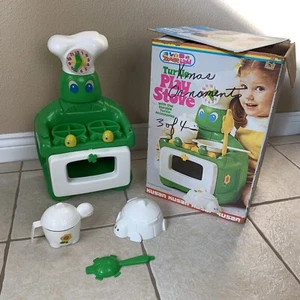Vintage Zoodle Land grüne Schildkröte Spielzeug Spiel Ofen Ofen Kusan Pfannen Töpfe Zodelland - Bild 1 von 18