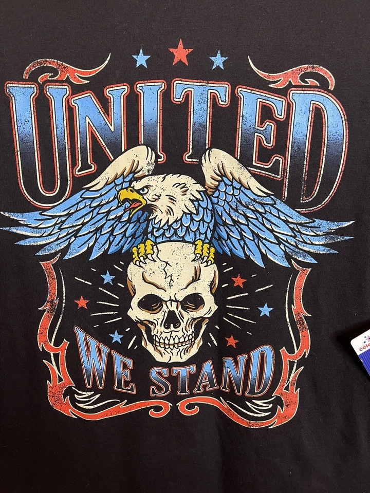 XL (46-48) Men's Black Patriotic Graphic Skull Muscle Tank Top # 4324