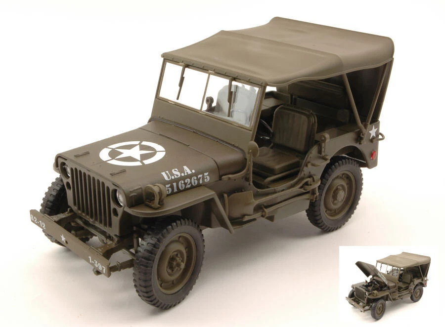 Welly JEEP WILLYS U.S. ARMY CLOSED MATT OLIVE 1:18 - Immagine 1 di 1