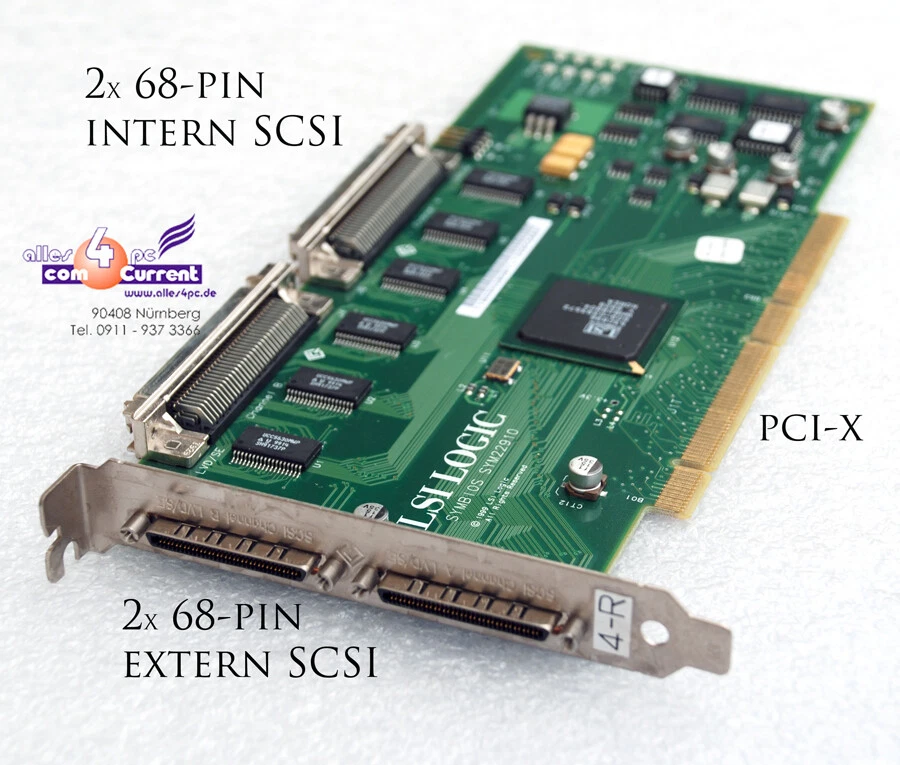 Vintage SCSI Others LSI Logic Controller SYM22910 Ultra Wide 68-POL Intern + Ext - Image 1 of 1