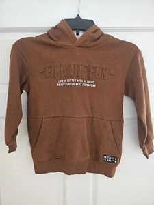 H&M Hoodie Boy's Size 6-7 Brown Sweatshirt Pocket Flaw - Picture 1 of 5