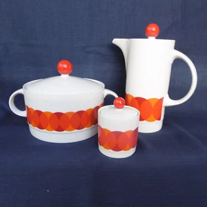 TROIS ÉLÉMENTS DE SERVICE EN PORCELAINE ALLEMANDE "SCHERZER" - VINTAGE - Imagen 1 de 10